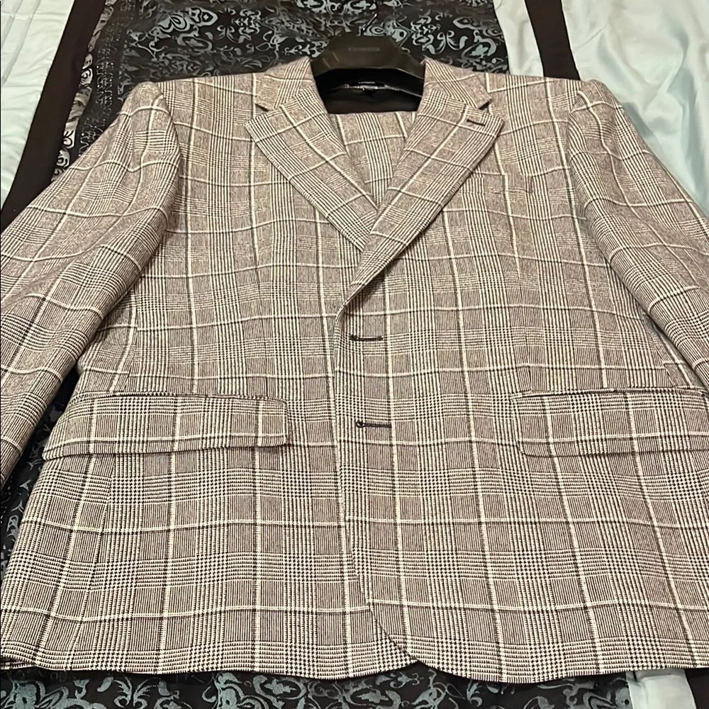 Express Men's Checkered Siur in Black and White, size 44 Small, pants 34x30 - Picture 1 of 12